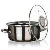 GARNEK EMALIOWANY 20cm 2L Z POKRYWĄ BANQUET METALLIC BLACK